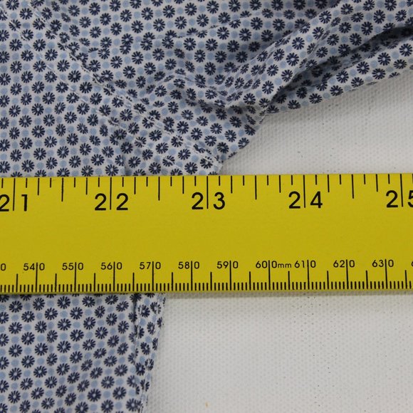 Express Mens Blue Floral Pearl Snap Long Sleeve Button-Down Shirt 16-16.5 L - Picture 9 of 9